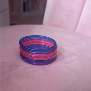 Vibrant Pink and Blue Hair Accessories Set